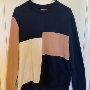 ASOS Men's Crewneck Sweater in Black, Cream, and Tan